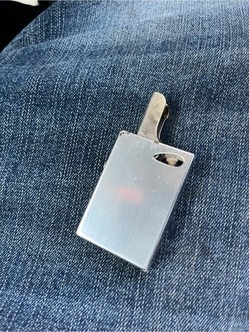 Lee Silver Rectangular Metal Lighter with Logo